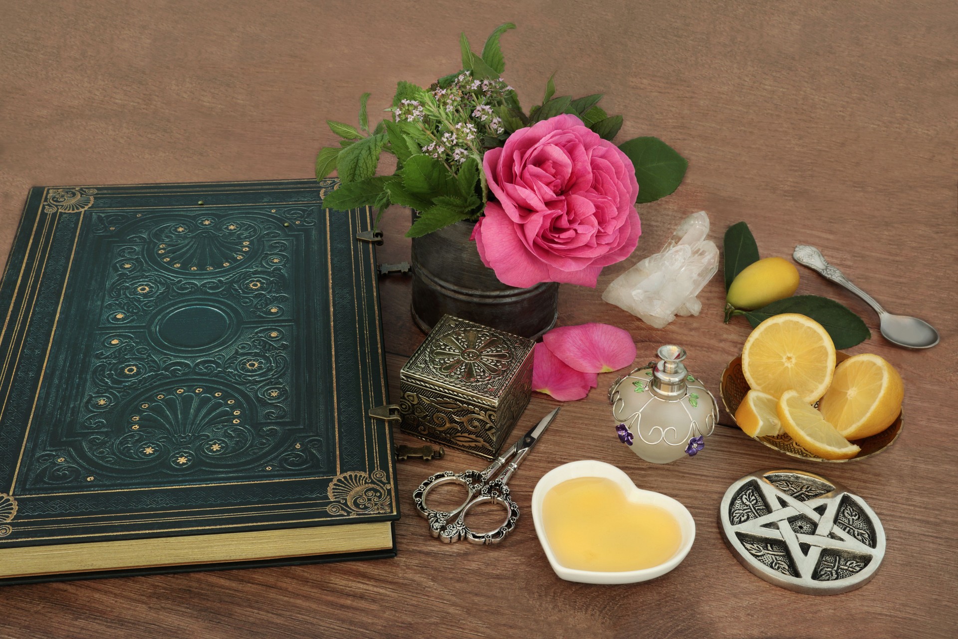 Love Potion Ingredients for Romantic Wiccan Magic Spell